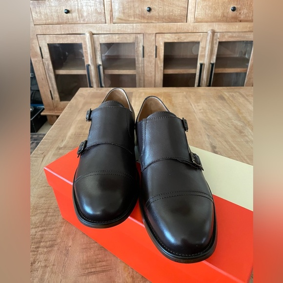 New Republic by Mark McNairy Monk Strap Dress Shoes Brown Size 9 Business Sunday - Picture 1 of 11